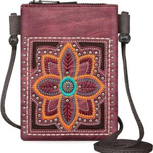 NWT American Bling by Montana West Small Cell Phone Crossbody-Coffee; 7.5" x 6"